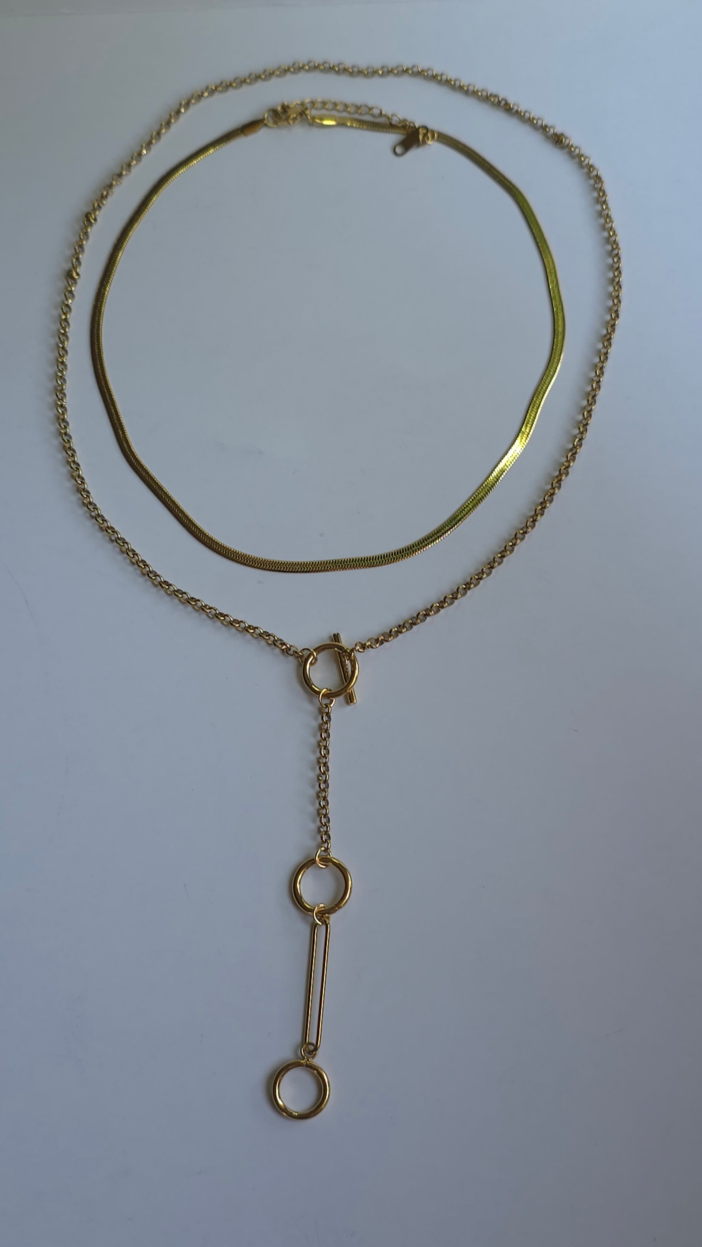 Collar de cadena en forma de Y con hebilla