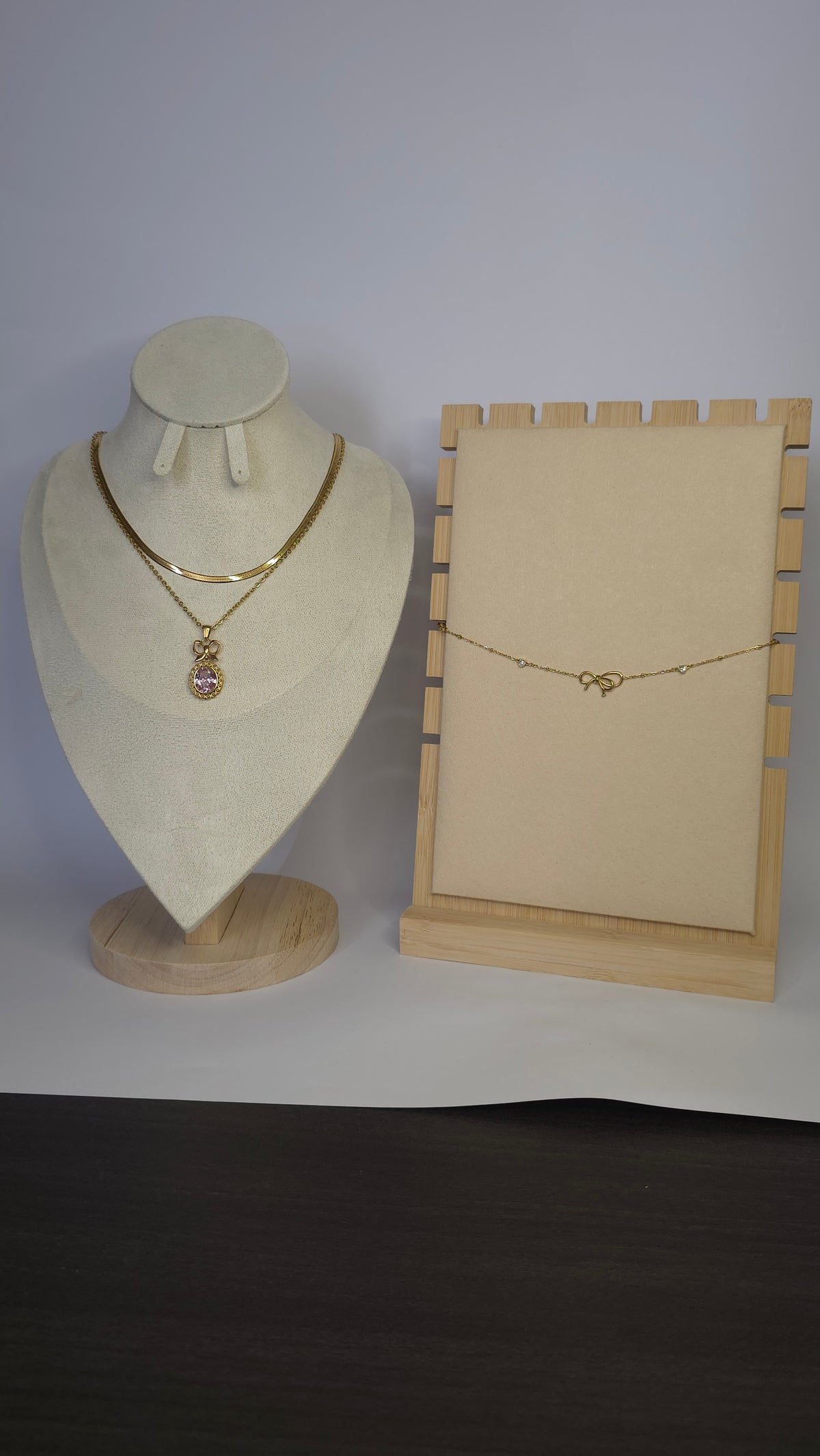 Conjunto piedra rosa con pulsera