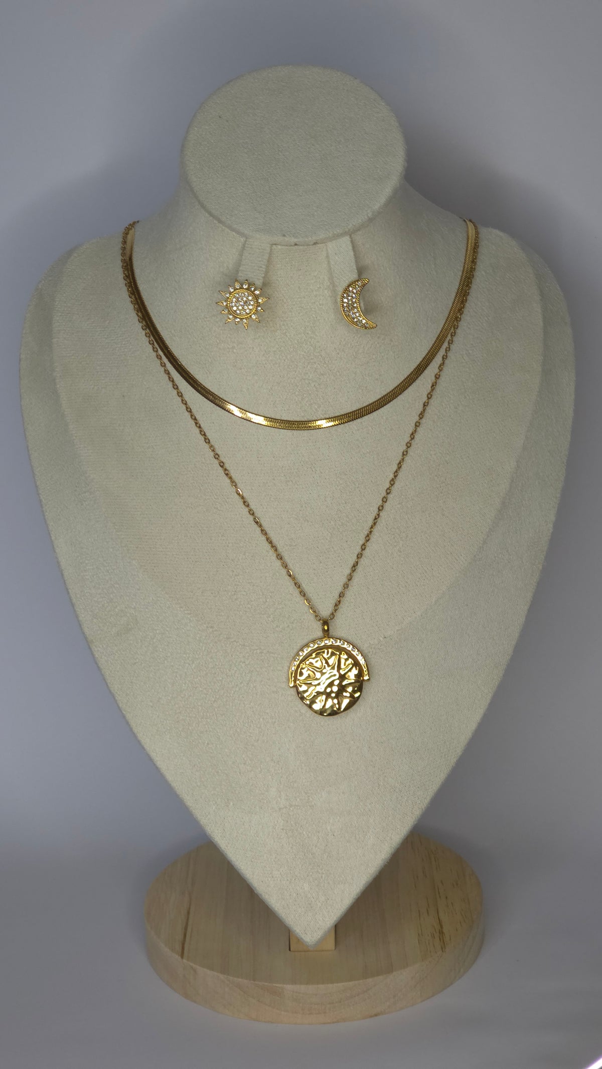 Conjunto collar y aros Sol & Luna