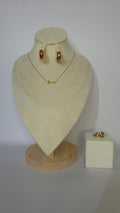 Conjunto collar Love con anillos y aros de corazón