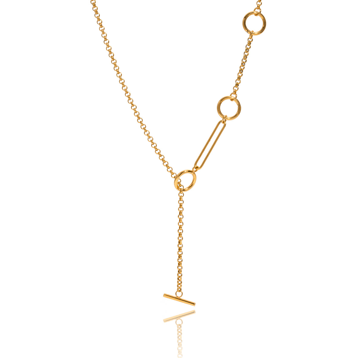 Collar de cadena en forma de Y con hebilla
