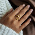 Anillo ajustable flor y abeja