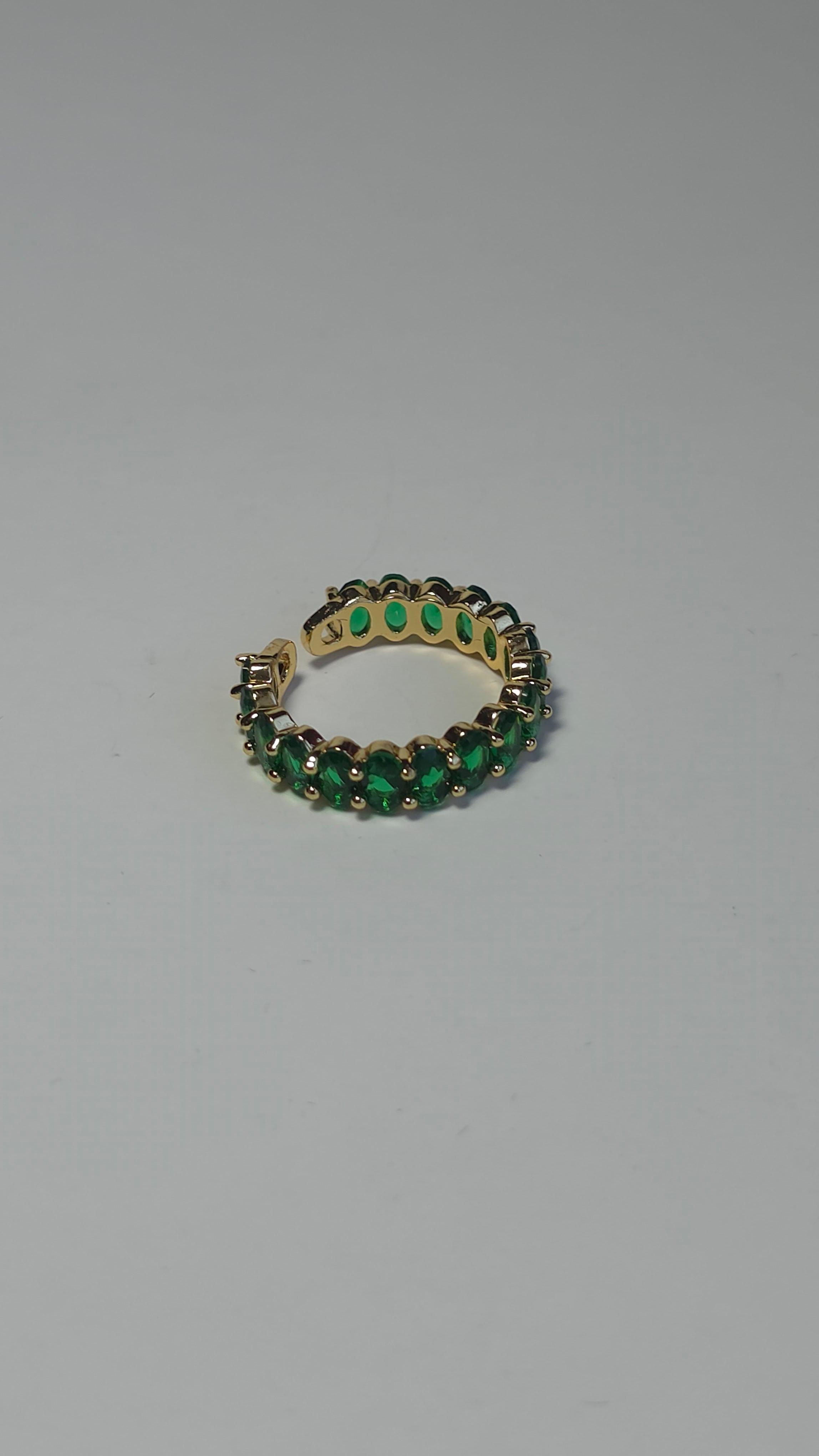Anillos ajustables con circonita verde y rosada