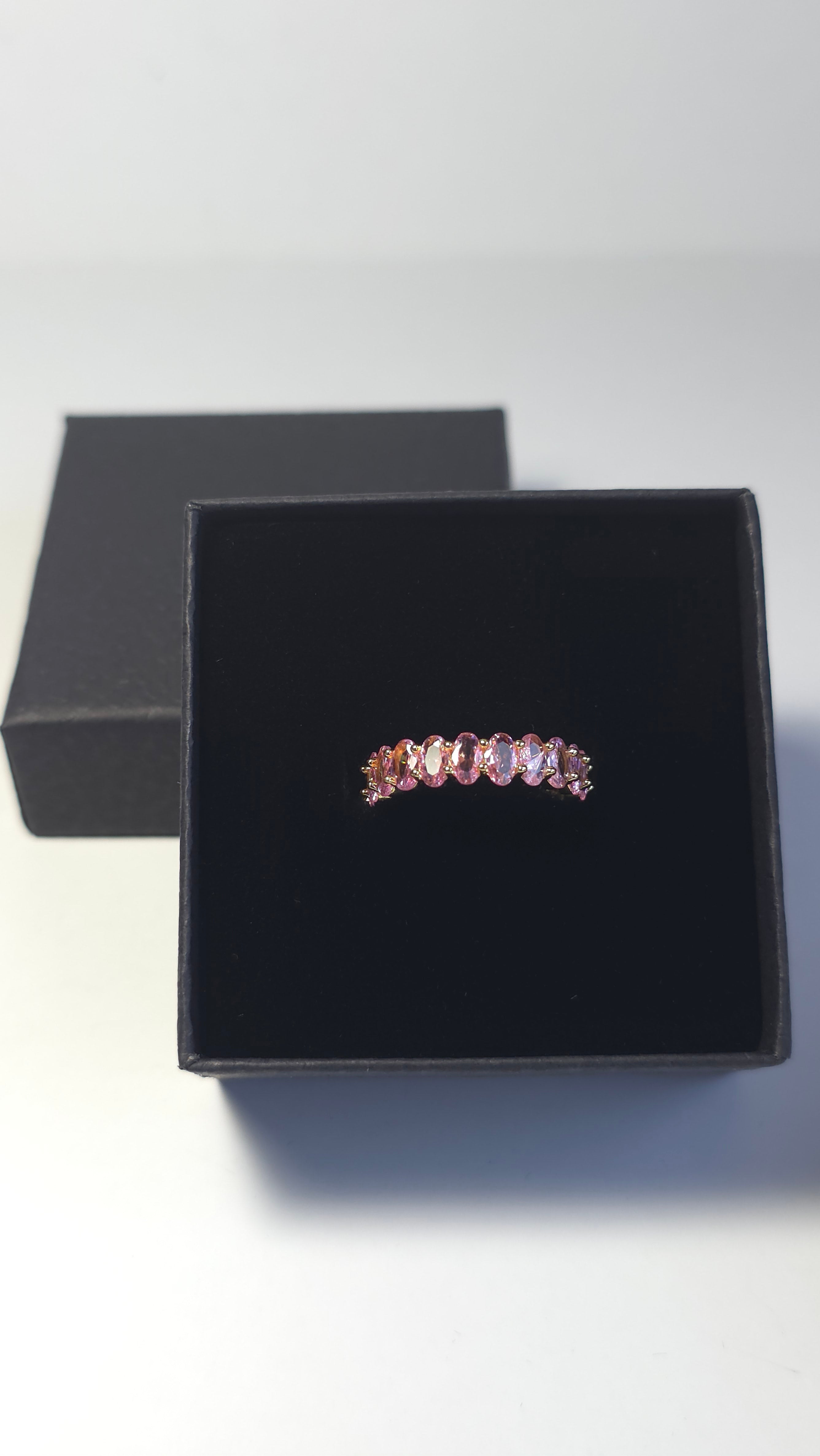 Anillos ajustables con circonita verde y rosada