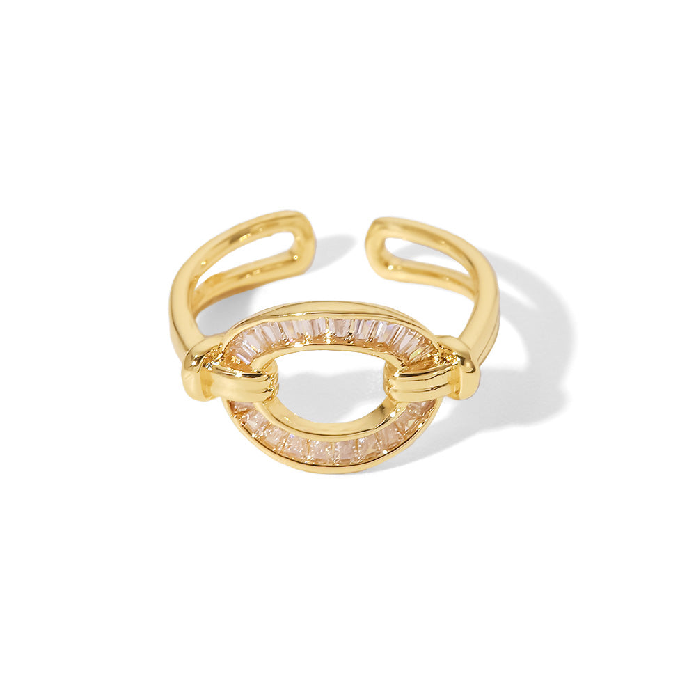Anillo ajustable con circonitas brillante