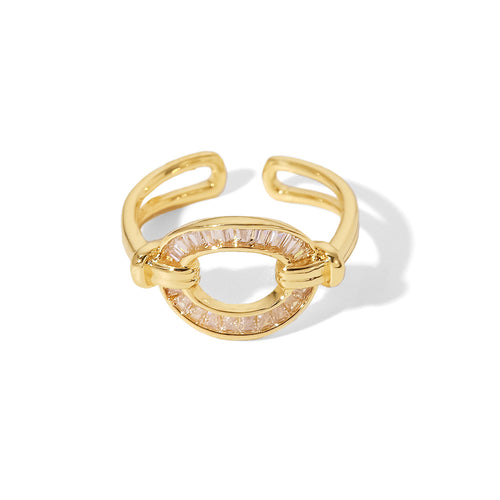 Anillo ajustable con circonitas brillante