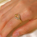 Anillo ajustable con circonitas brillante