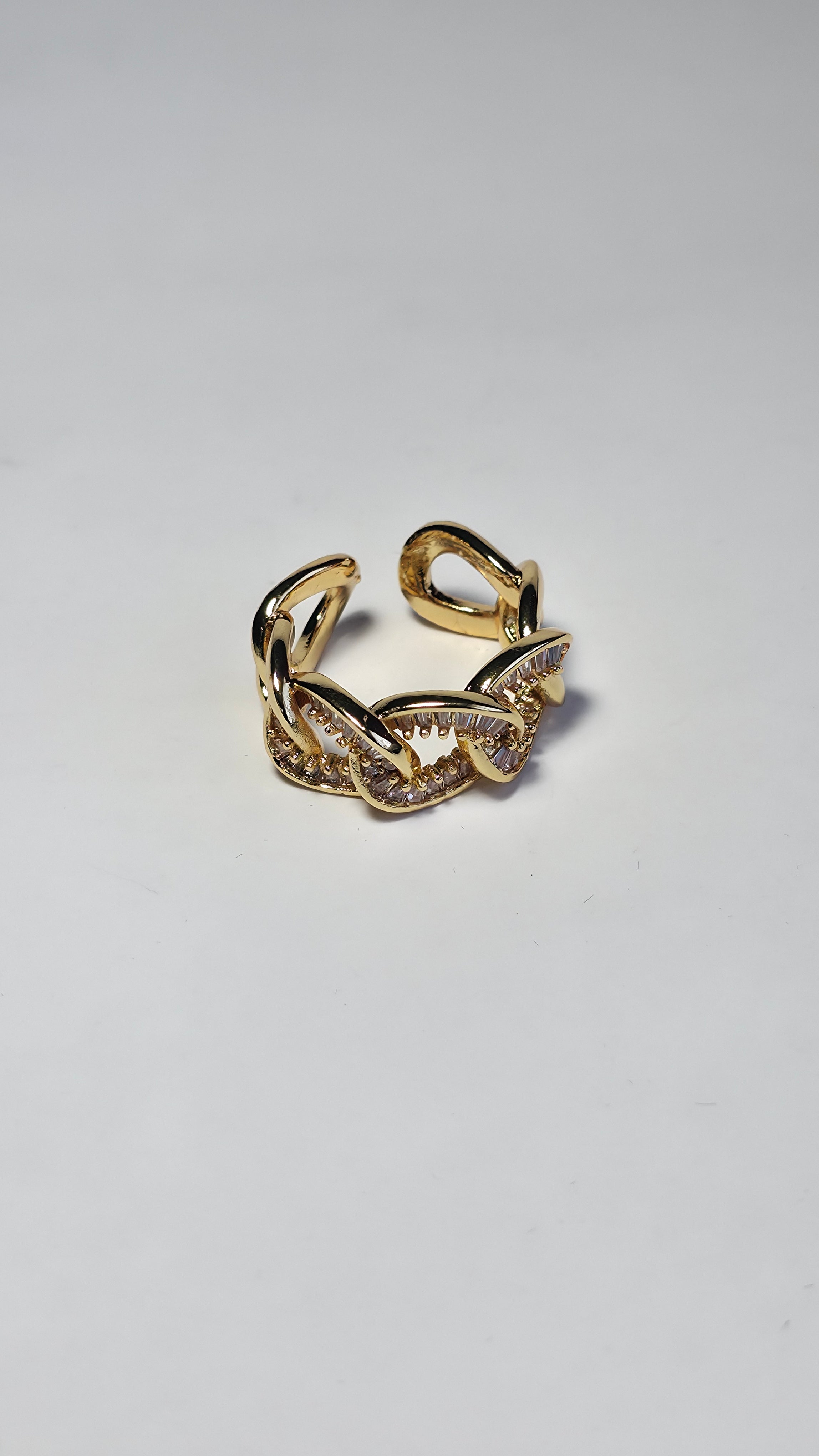 Anillo abierto de circonia cúbica ajustable